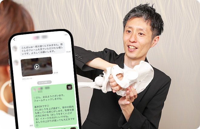 親身になって説明する院長と骨盤模型